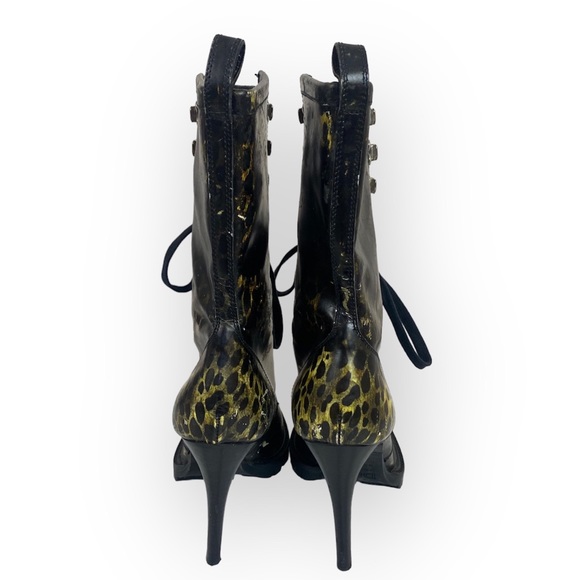 Dolce and Gabbana D&G Leopard Animal Print Lace Up Boots - Picture 3 of 10